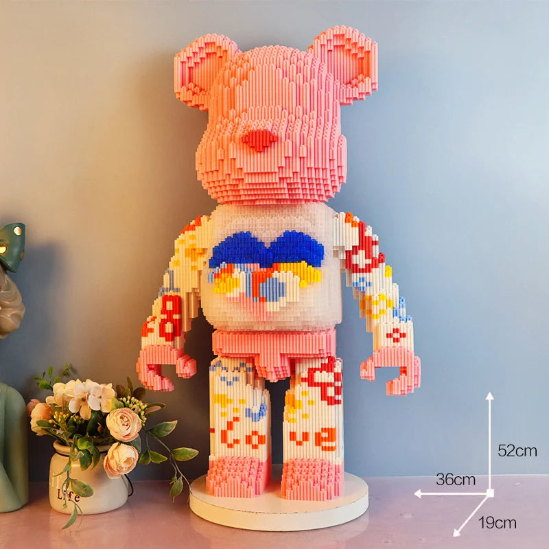 Bearbrick-ähnliche Bausteine – Riesige Teddybär-Figur aus Design-Bausteinen