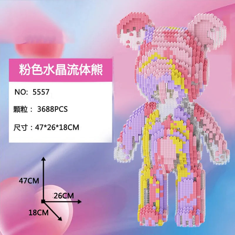 Bearbrick-ähnliche Bausteine – Riesige Teddybär-Figur aus Design-Bausteinen