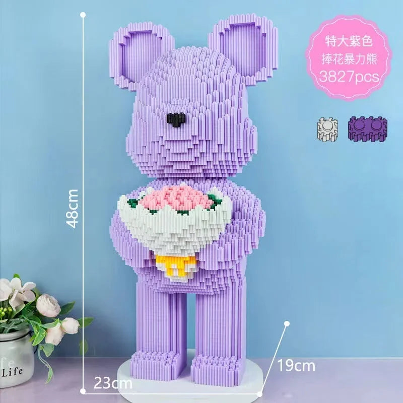 Bearbrick-ähnliche Bausteine – Riesige Teddybär-Figur aus Design-Bausteinen