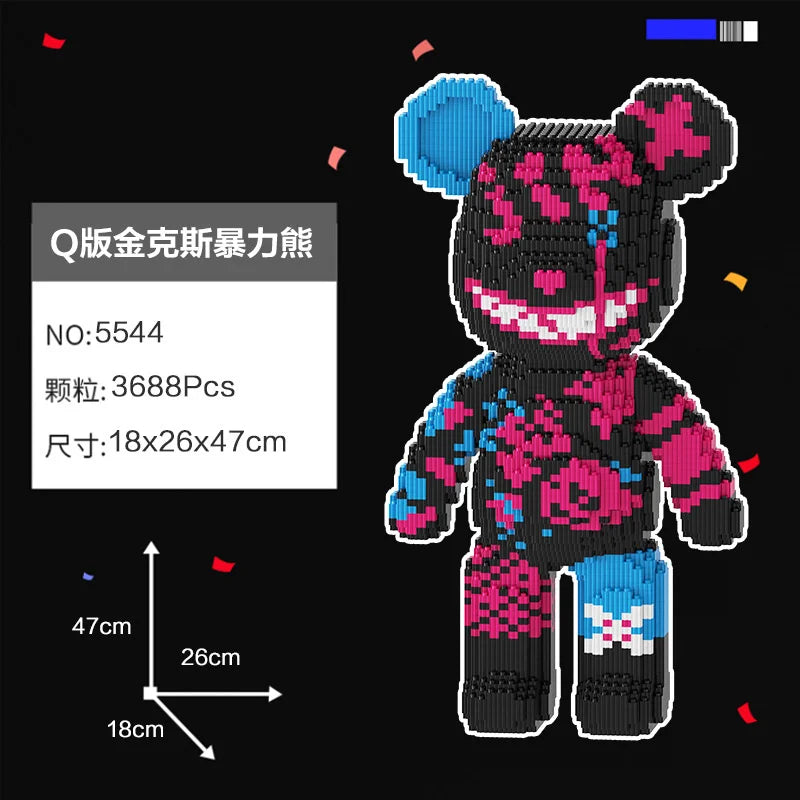 Bearbrick-ähnliche Bausteine – Riesige Teddybär-Figur aus Design-Bausteinen