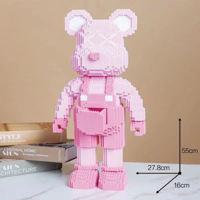 Bearbrick-ähnliche Bausteine – Riesige Teddybär-Figur aus Design-Bausteinen