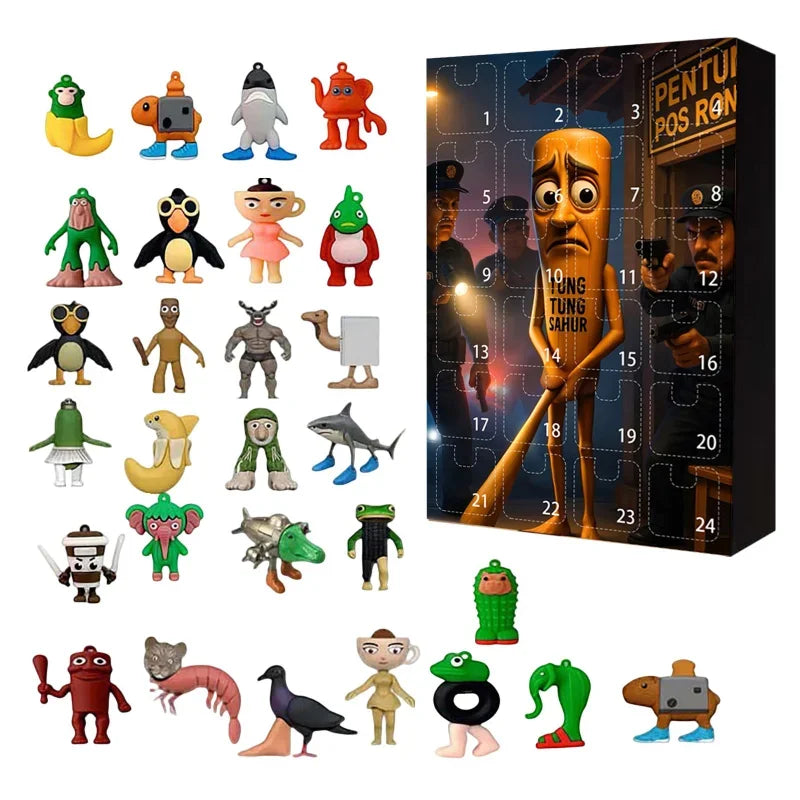 Italian Brainrot Adventskalender 24 PVC-Figuren Weihnachten Tralala