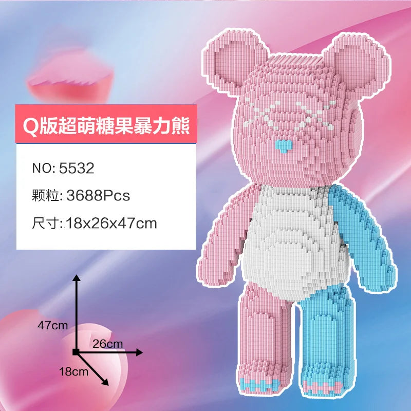 Bearbrick-ähnliche Bausteine – Riesige Teddybär-Figur aus Design-Bausteinen
