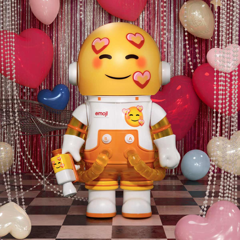 MEGA SPACE MOLLY 100 % × Emoji™ – Blindbox POP MART Figur