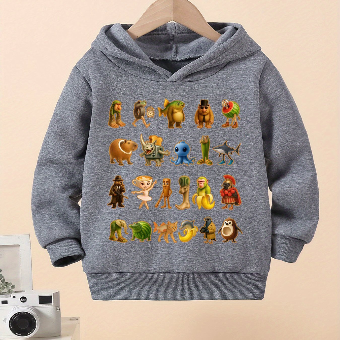 Sweat à Capuche Enfant Brainrot – Italian Brainrotm– Confort Stretch 3 à 10 Ans