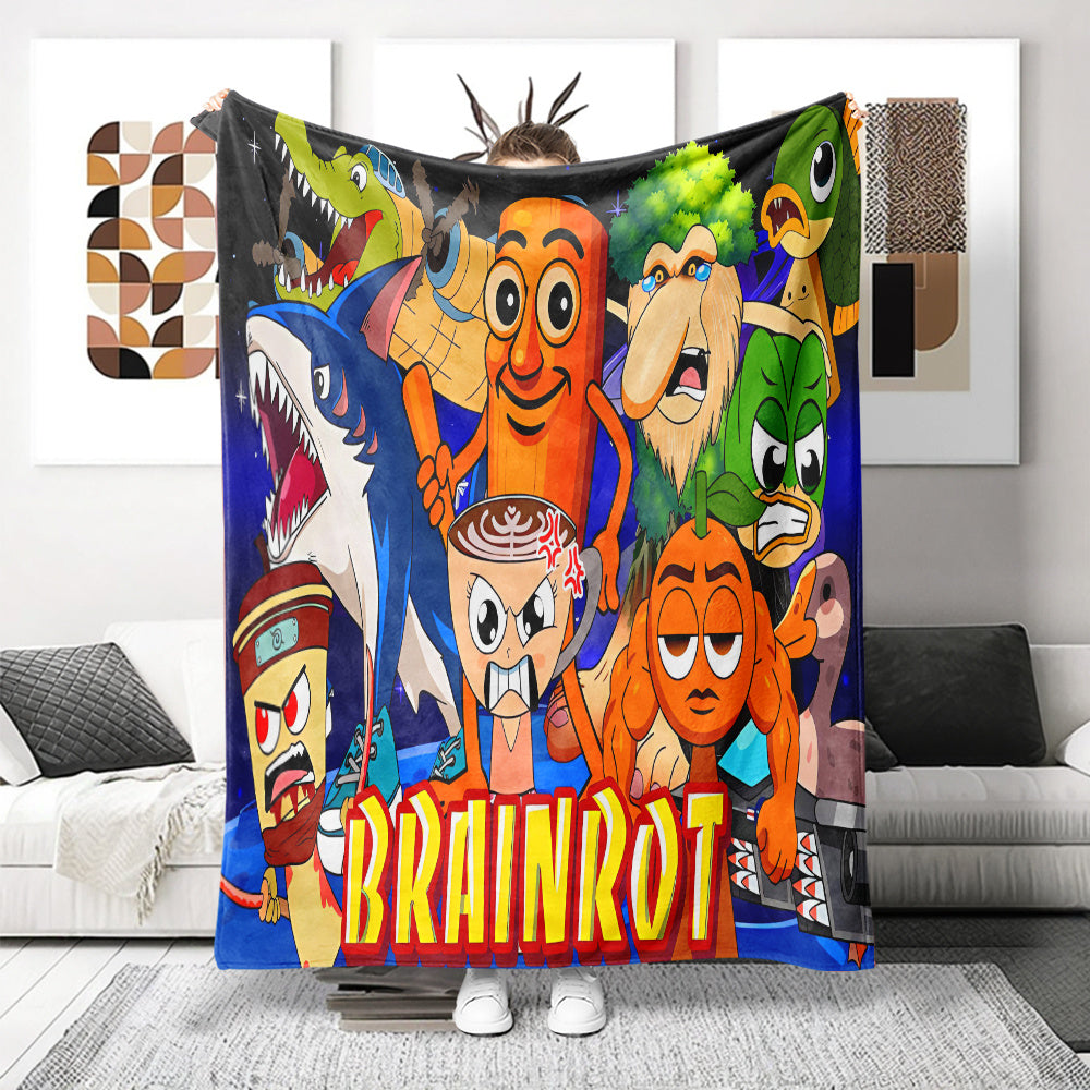 Couverture BRAINROT Flanelle – Design Stylé & Douillet Toutes Saisons