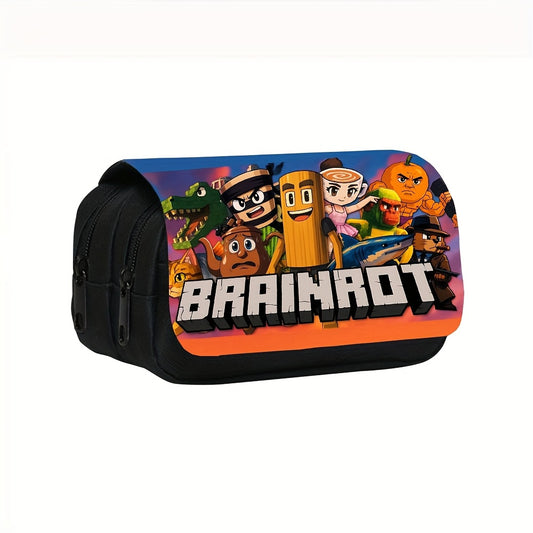 Trousse Brainrot Stylée – Grand Format à 2 Couches pour Stylos, Marqueurs