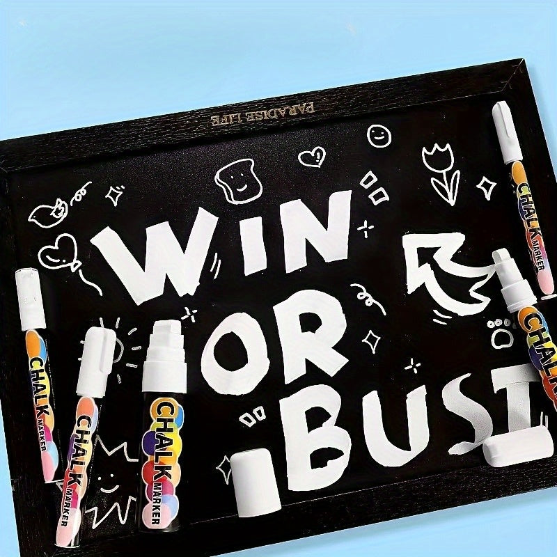 Lot de 5 Marqueurs Blancs à Encre Effaçable – Pour Verre, Tableau, Miroir – Pointes Précises & Lavables à l’Eau