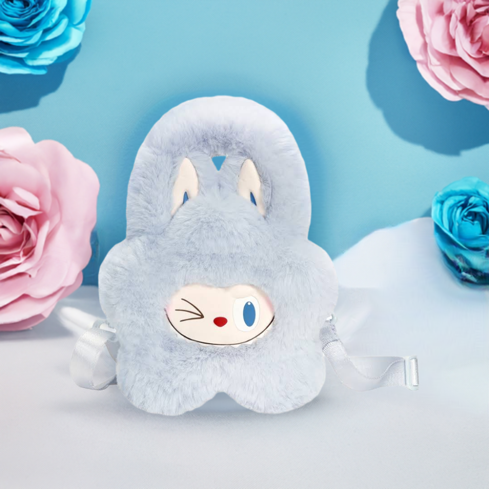 Sac Peluche Labubu – THE MONSTERS Classic Series (Marron / Bleu)