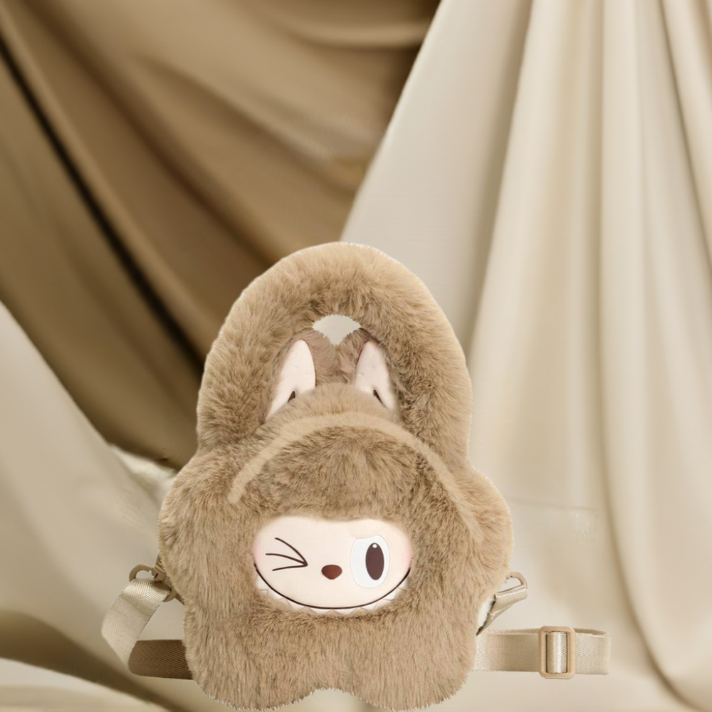 Sac Peluche Labubu – THE MONSTERS Classic Series (Marron / Bleu)