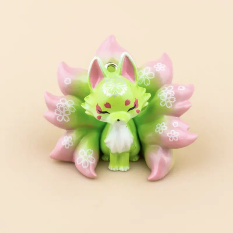 Figurine Renard à Neuf Queues Flower Bud – Série Four Seasons