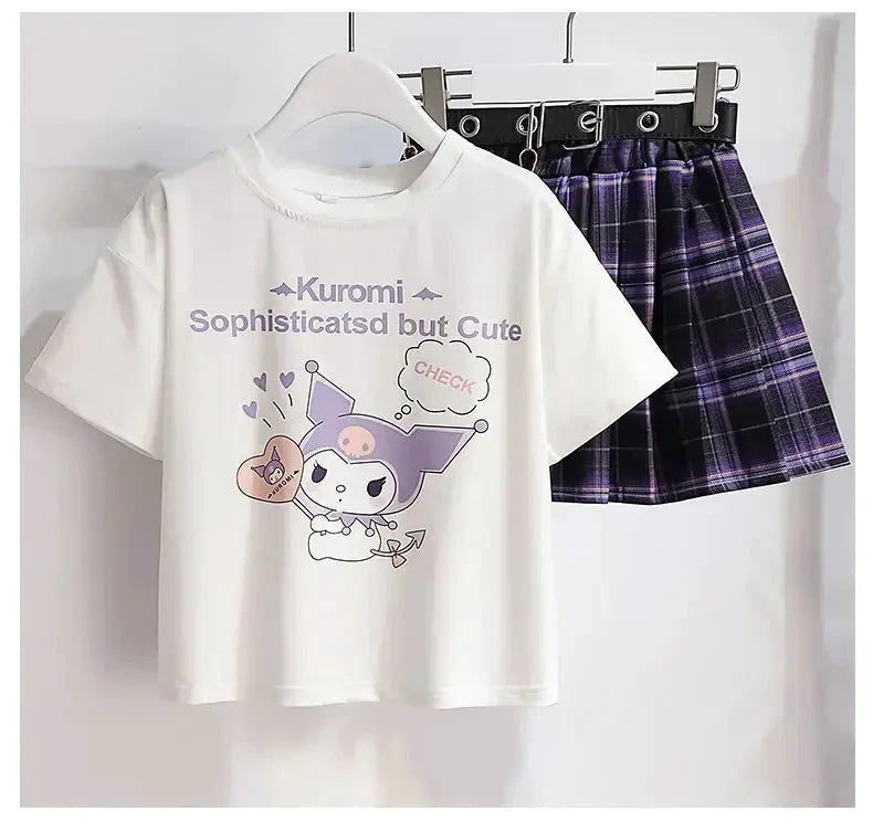 Kuromi – Ensemble T-shirt et jupe