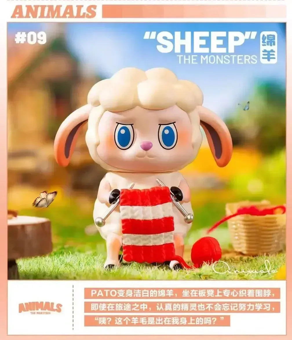 POP MART LABUBU les monstres série animaux boîte aveugle boîte mystère devinez sac jouets poupée Anime Figure…