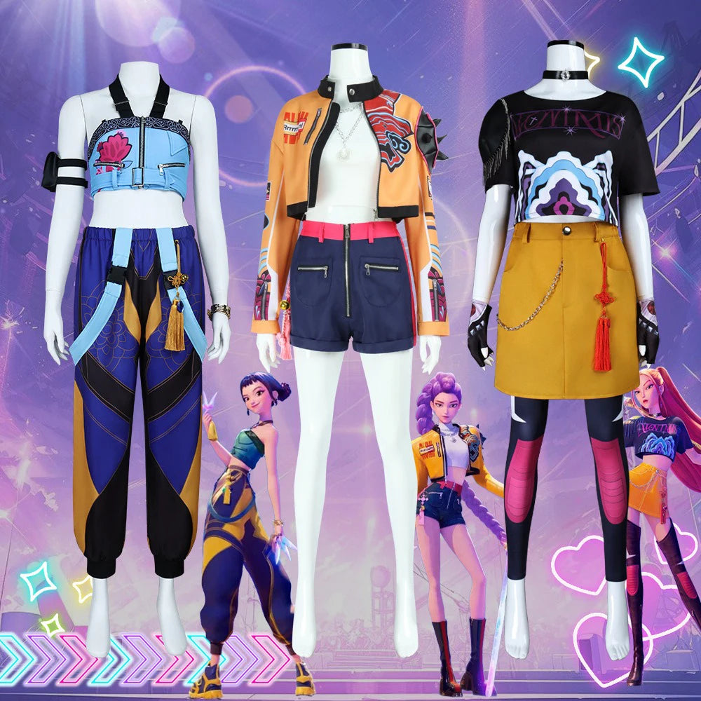 Rumi Cosplay Costume d'Halloween K-Pop chasseurs de démons Zoey Mira personnage Costume de jeu de rôle majeur impressions 3D pour la performance sur scène