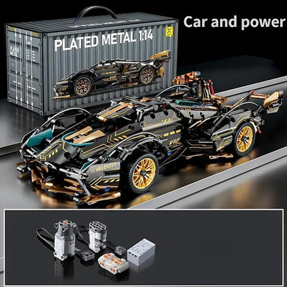 XMWL Roadster RC Tech Racer 1:14 Édition Limitée V12 Noire Briques Auto Bloquantes Collection by Mon Labubu