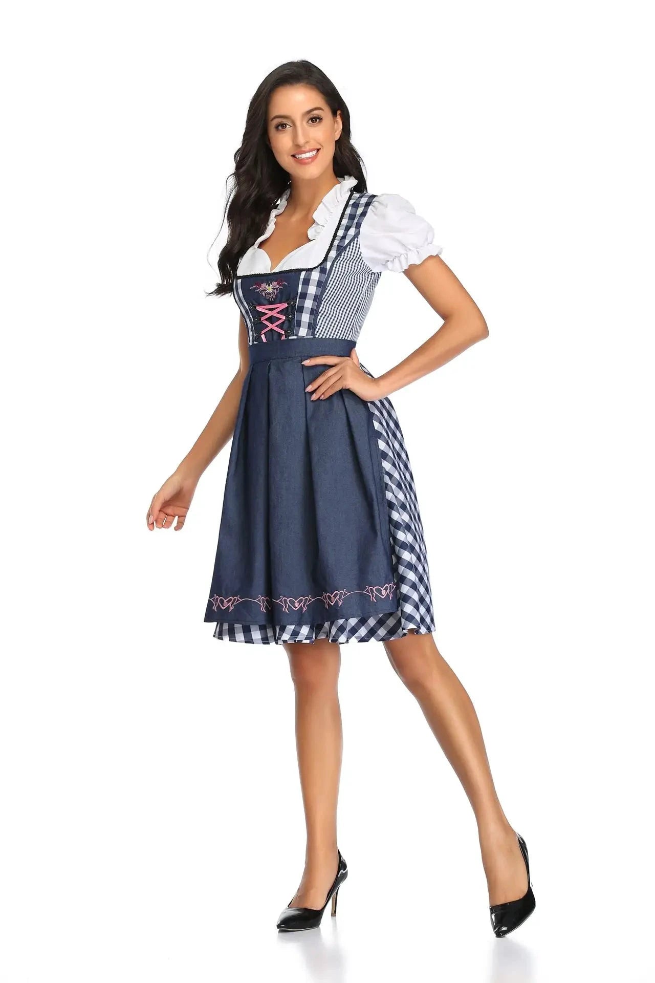 Adulte femmes Oktoberfest Dirndl carnaval fête traditionnelle allemande bavière bière fille robe femme de chambre Costume robe + tablier tenue