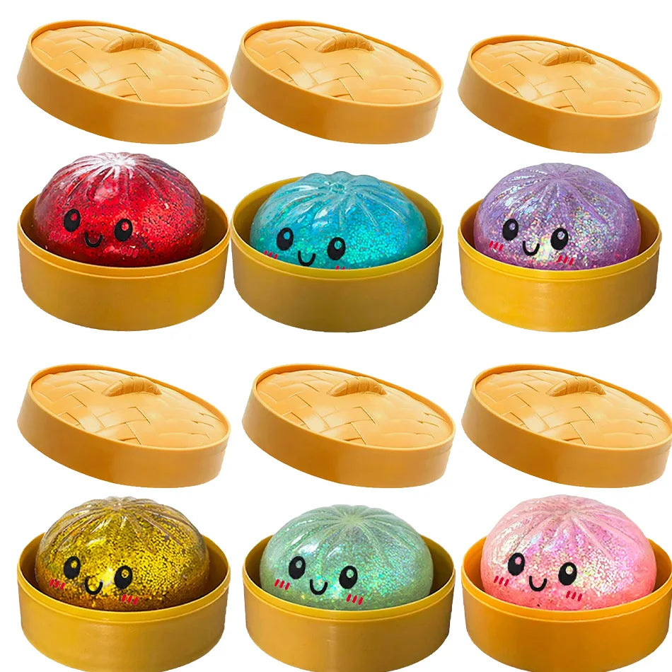 Glitzer-Dumpling Squishy Anti-Stress – Set mit 1 bis 12 Stück