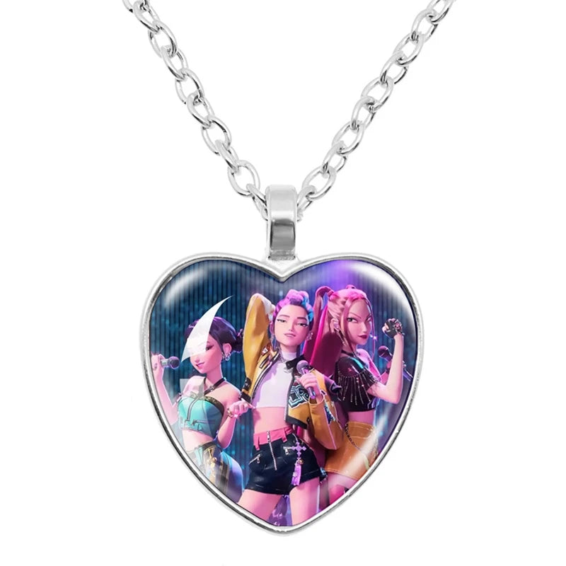 Collier Métal Coeur Démon Pendentif H Couple Kpop Idol