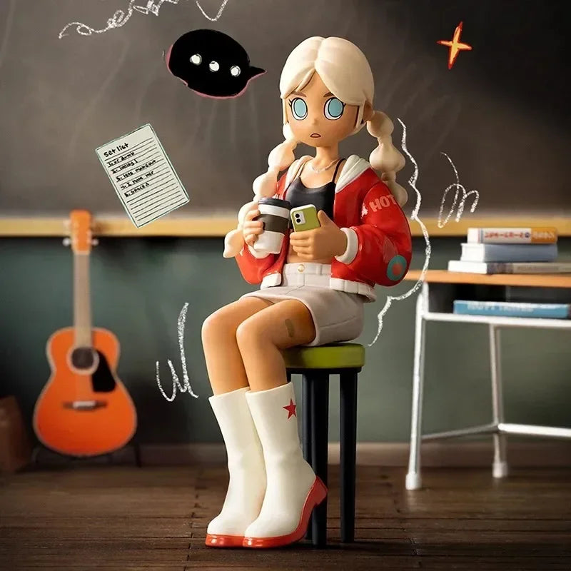 POP MART – boîte aveugle de la série Peach Riot Rise Up, jouets, figurine d'action Anime Kawaii, boîte mystère…