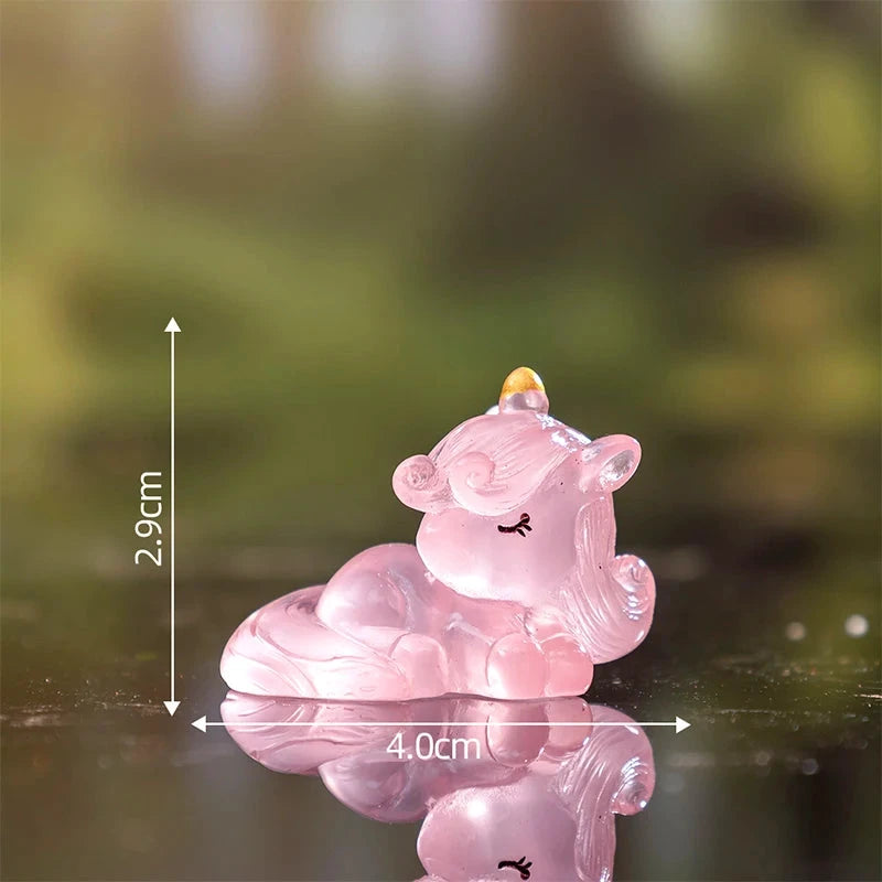 Kawaii Leucht-Cartoon Miniatur-Einhorn-Statuen