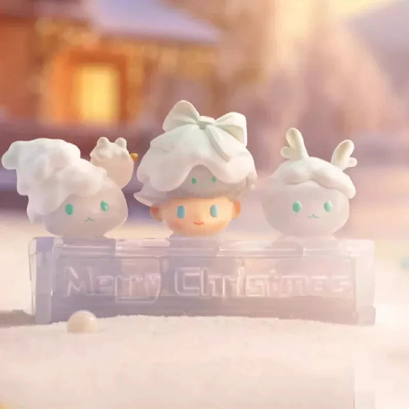 POP MART Dimoo Schneemann Serie Buchstaben Blindbox Anime Figur Guess Bag Ornament Figuren Heimdeko Puppen Geschenk