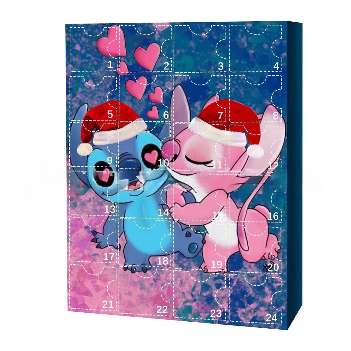 MINISO Calendrier de l’Avent Stitch – 24 Figurines Cartoon Surprise, Édition Noël