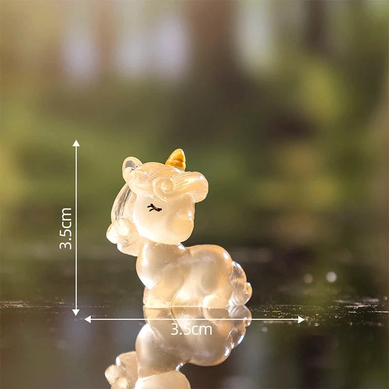 Kawaii Leucht-Cartoon Miniatur-Einhorn-Statuen