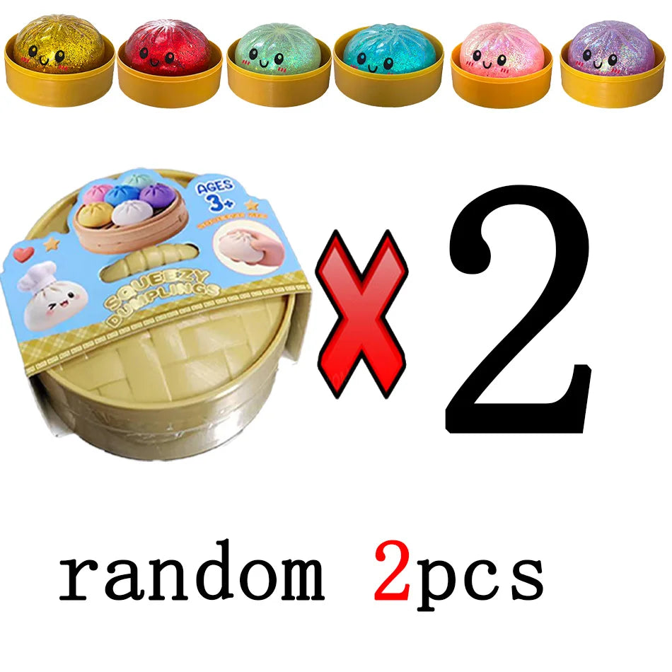 Glitzer-Dumpling Squishy Anti-Stress – Set mit 1 bis 12 Stück