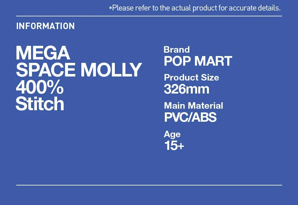 POP MART MEGA SPACE MOLLY 400% Stitch Serie Überraschungsbox Original Blind Box Guess Toys Beutel Ornament Figuren Heim- und Bürodekoration