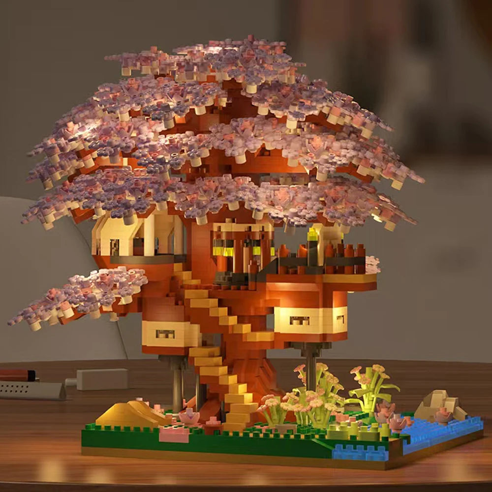 Arbre Sakura - Blocs de construction avec LED
