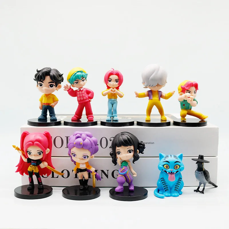 KPop chasseurs de démons dessin animé Figurine poupée jouets Mira Rumi Zoey Huntrix PVC modèle Statue Collection décoration cadeaux d'anniversaire