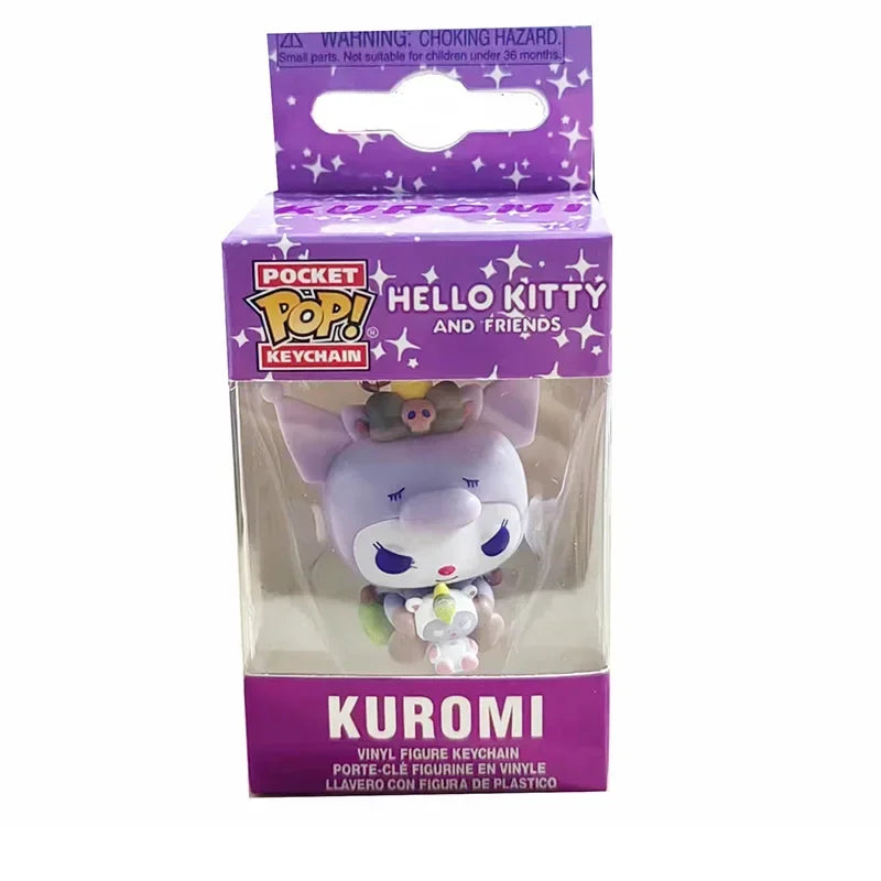 Funko Pop ma mélodie Kuromi avec Baku porte-clés jouet Hello Kitty Pochacco diable Kuromi poche Pop porte-clés modèle à collectionner jouets