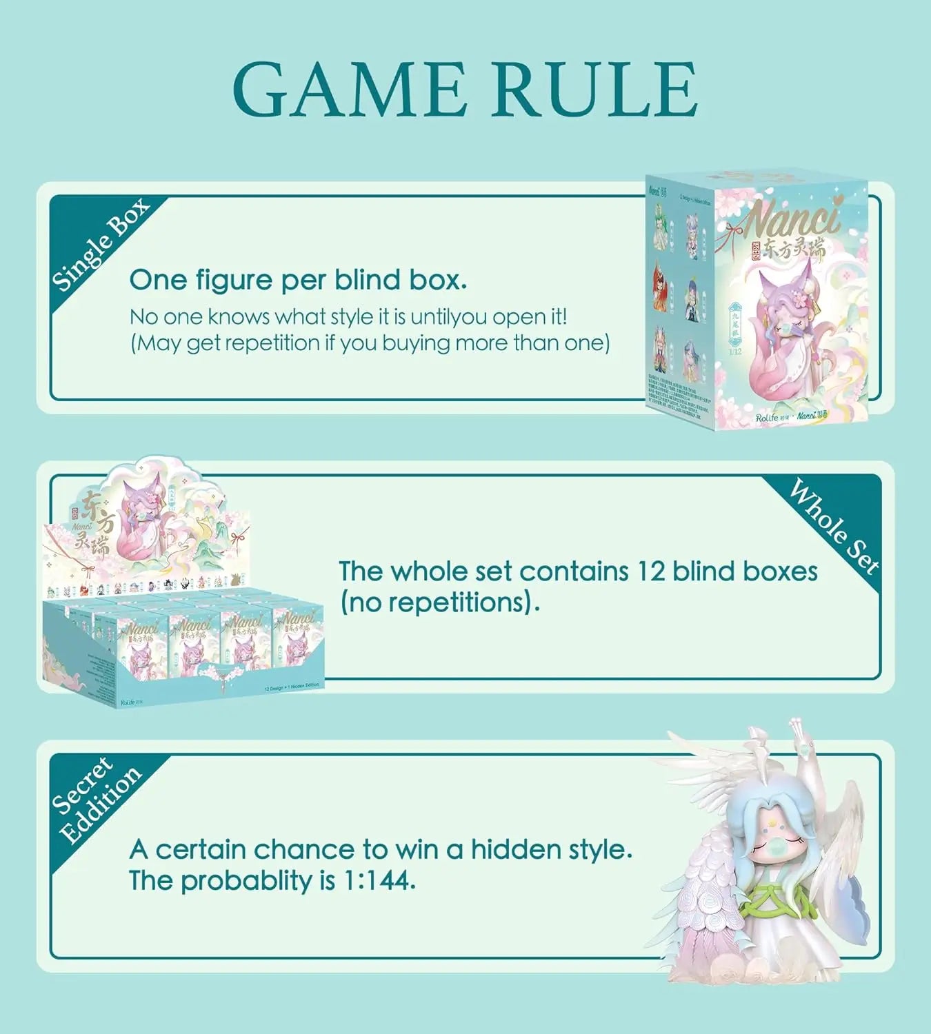 Robotime Rolife Nanci auspiieux esprit oriental bête boîte aveugle figurines d'action poupée jouets boîte Surprise…