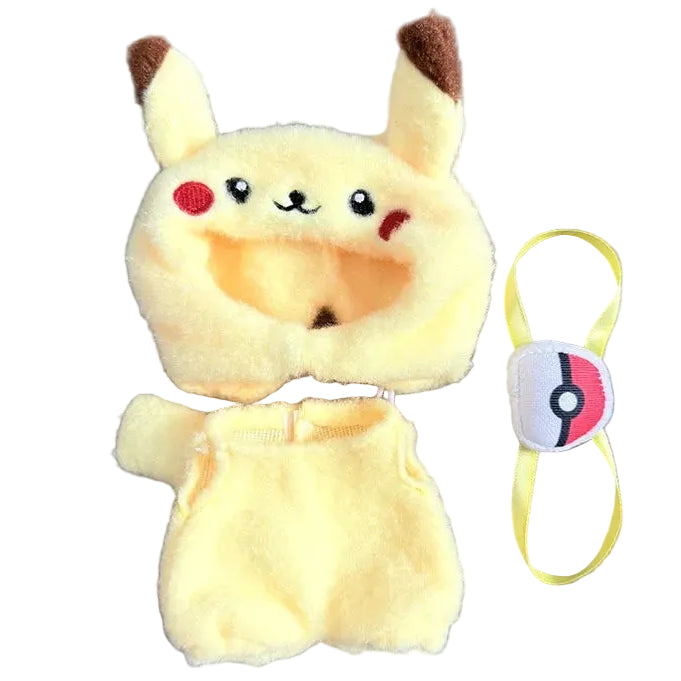 Kawaii Labubu Plüschpuppen-Outfit mit Rucksack Psyduck Slowpoke Charmander
