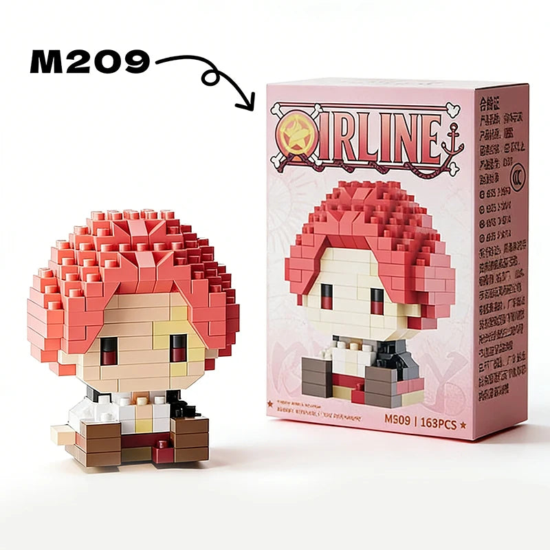 Mon Bubu Kawaii – Micro Bausteine One Piece – Anime-Figuren (Chopper, Zoro, Robin, Buggy)