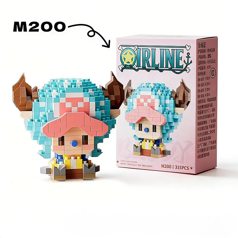 Mon Bubu Kawaii – Micro Blocs de Construction One Piece – Personnages Anime (Chopper, Zoro, Robin, Buggy)
