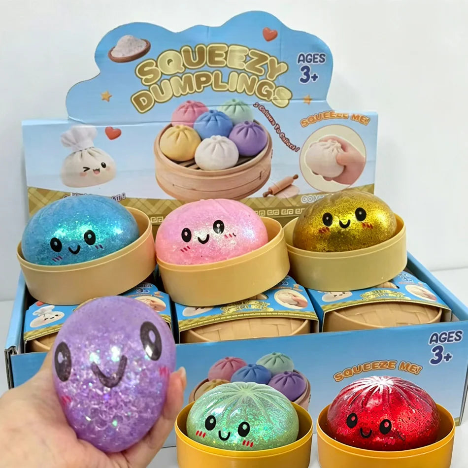Glitzer-Dumpling Squishy Anti-Stress – Set mit 1 bis 12 Stück