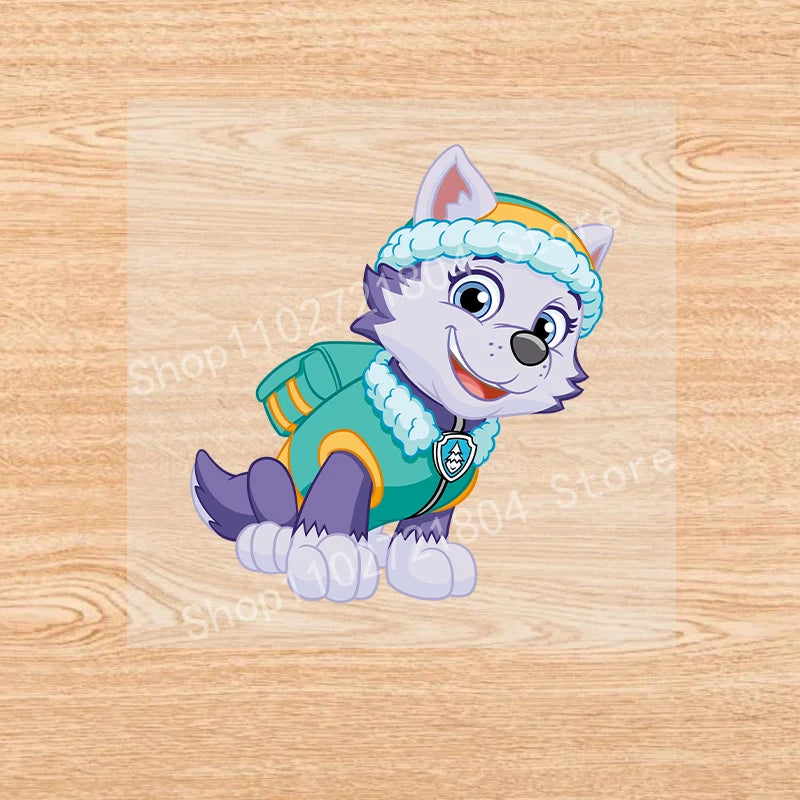 PAW Patrol-Autocollants de vêtements de dessin animé mignons, fer sur des patchs, autocollants de transfert de chaleur Anime Kawaii, cadeau de bricolage cool, fête de vacances