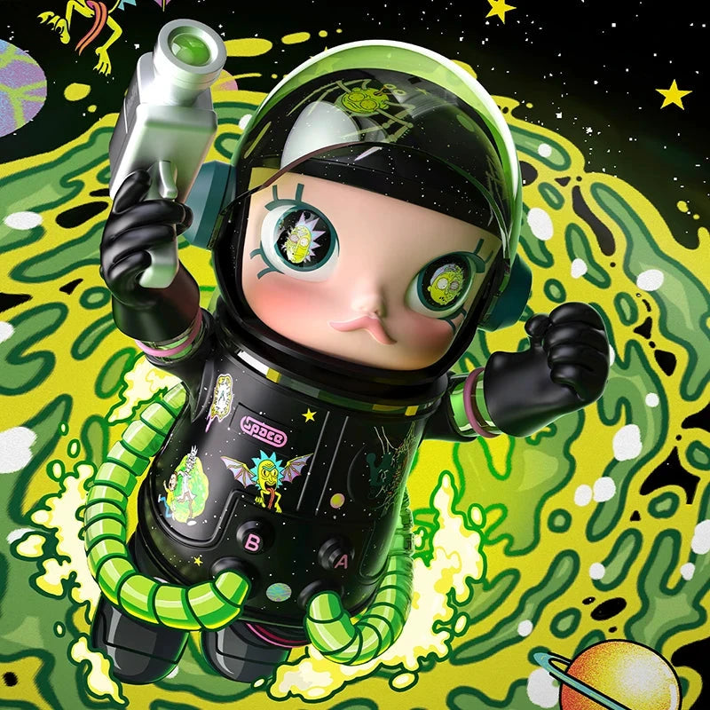 POP MART MEGA SPACE MOLLY 400% Rick and Morty Serie Blind Box Guess Bag Spielzeug Niedliche Puppe Anime Figur Ornamente Geschenk Kollektion