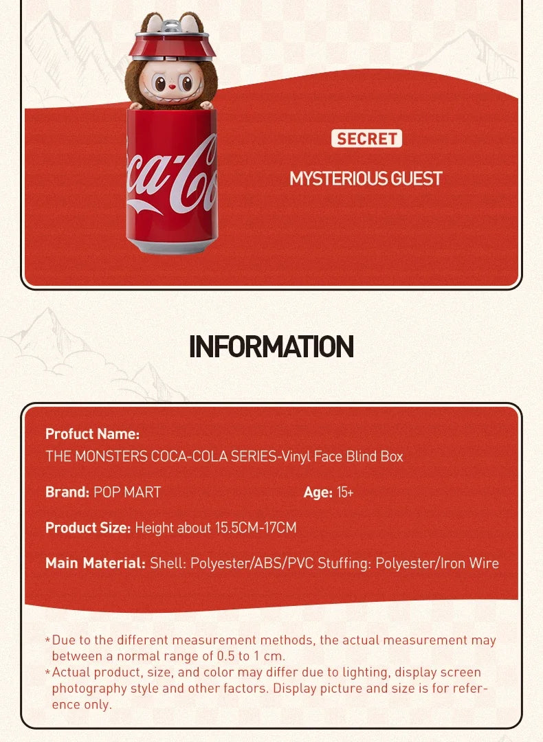 POP MART - Labubu Coca Cola Porte-clé Peluche Blind Box (au choix ou aléatoire)