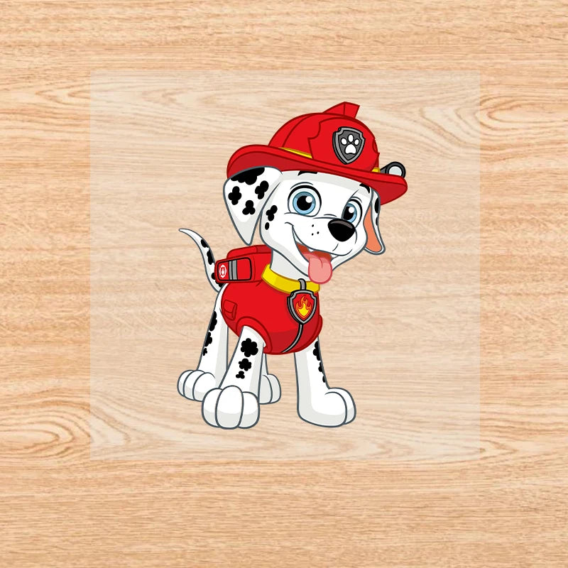 PAW Patrol-Autocollants de vêtements de dessin animé mignons, fer sur des patchs, autocollants de transfert de chaleur Anime Kawaii, cadeau de bricolage cool, fête de vacances