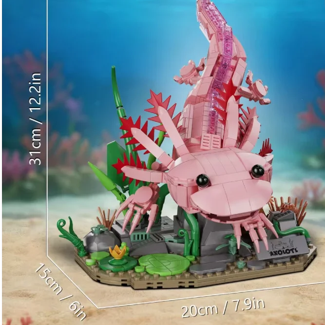 Mon Bubu Kawaii – Axolotl – Set de Blocs de Construction 998 pièces