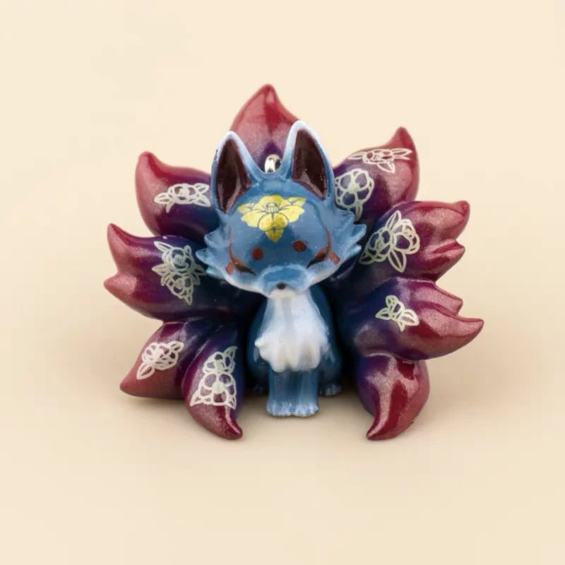 Figurine Renard à Neuf Queues Flower Bud – Série Four Seasons