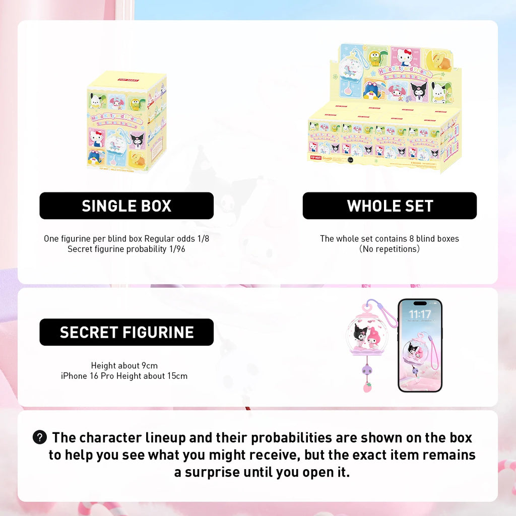 【EU AU】POP MART Hello Kitty et ses amis, série Sweet Dream Bubble House, ensembles de scènes, 1 pièce/8 pièces,…