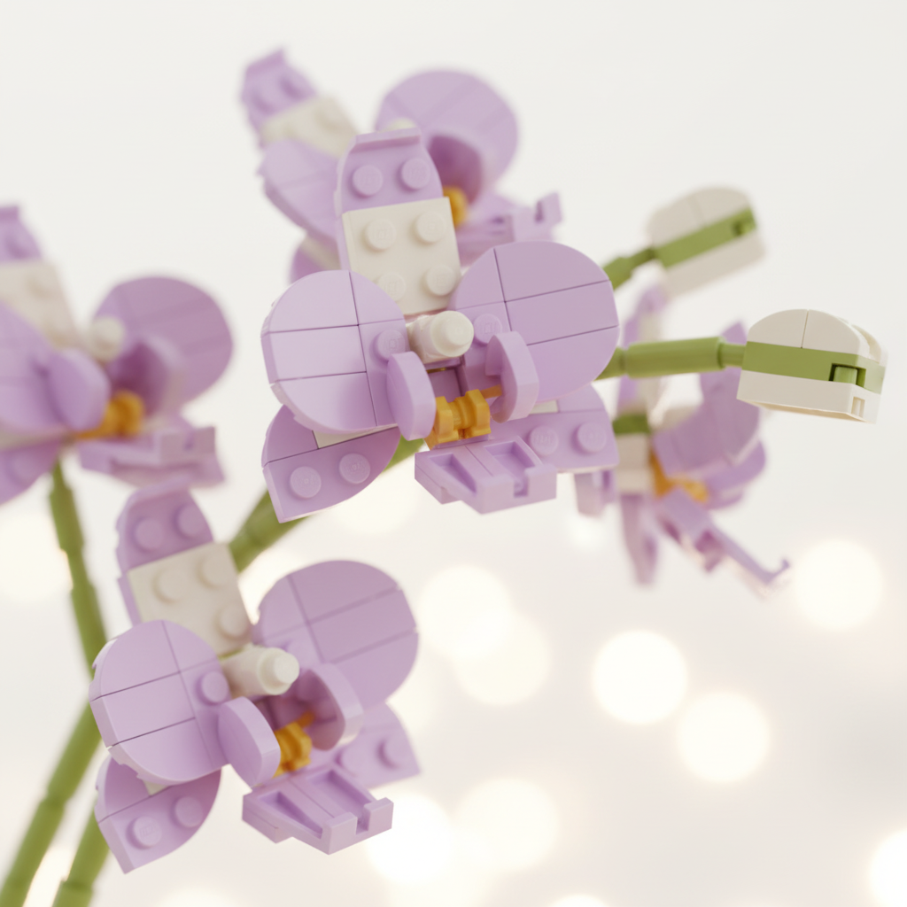 Topfblumen-Bausteine, kreative Orchidee, Cymbidium, ewige Blumen, Simulations-Phalaenopsis, DIY-Ziegel, Spielzeug, Valentinstagsgeschenk