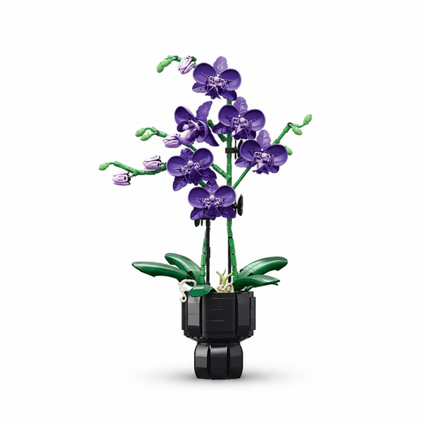 Topfblumen-Bausteine, kreative Orchidee, Cymbidium, ewige Blumen, Simulations-Phalaenopsis, DIY-Ziegel, Spielzeug, Valentinstagsgeschenk