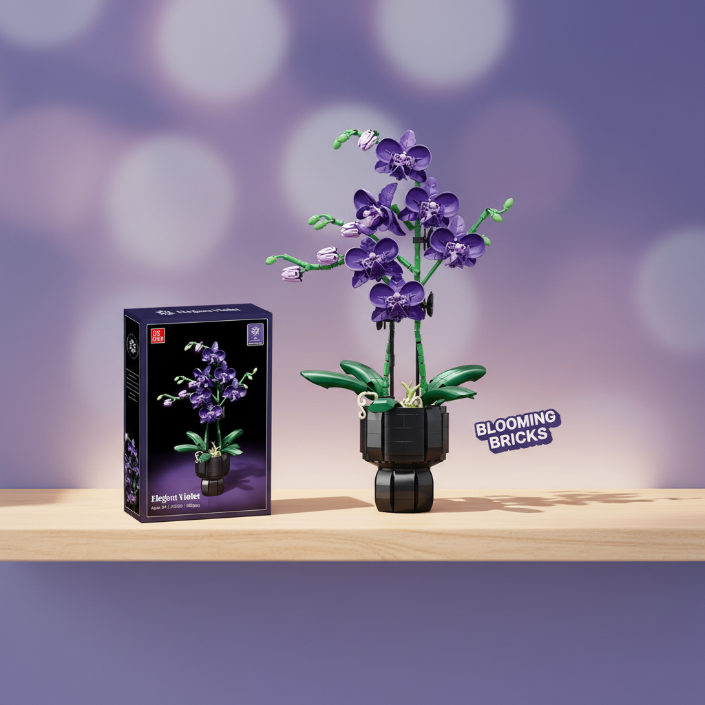 Topfblumen-Bausteine, kreative Orchidee, Cymbidium, ewige Blumen, Simulations-Phalaenopsis, DIY-Ziegel, Spielzeug, Valentinstagsgeschenk