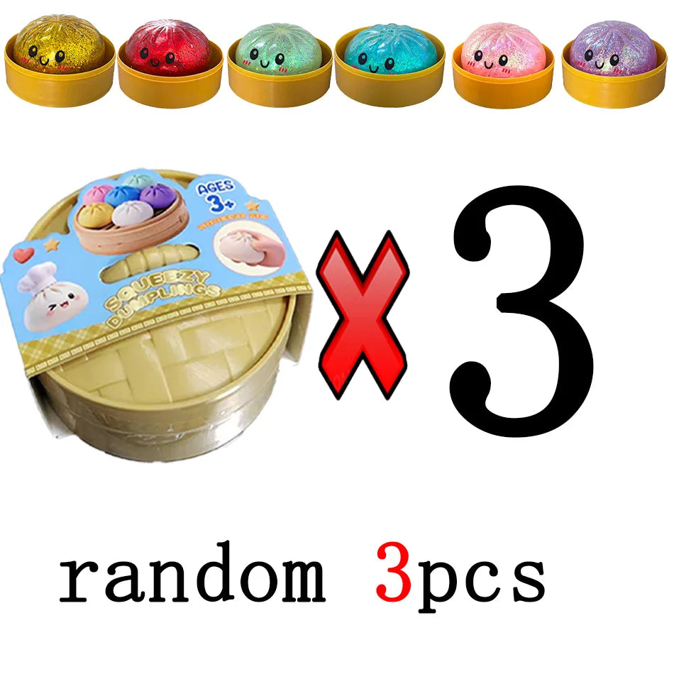 Glitzer-Dumpling Squishy Anti-Stress – Set mit 1 bis 12 Stück
