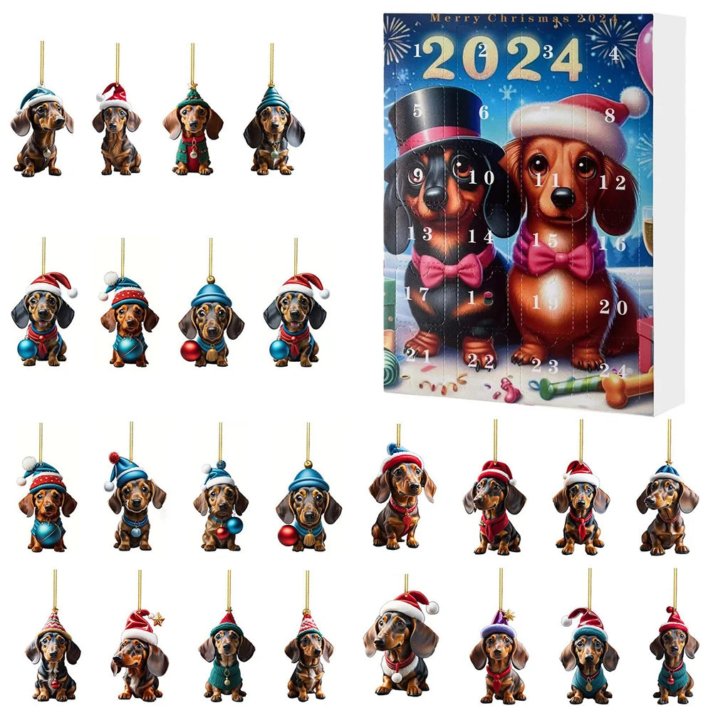 Calendrier de L’Avent 2024 Teckels avec Figurines en Acrylique Collection Édition Limitée by Mon Labubu
