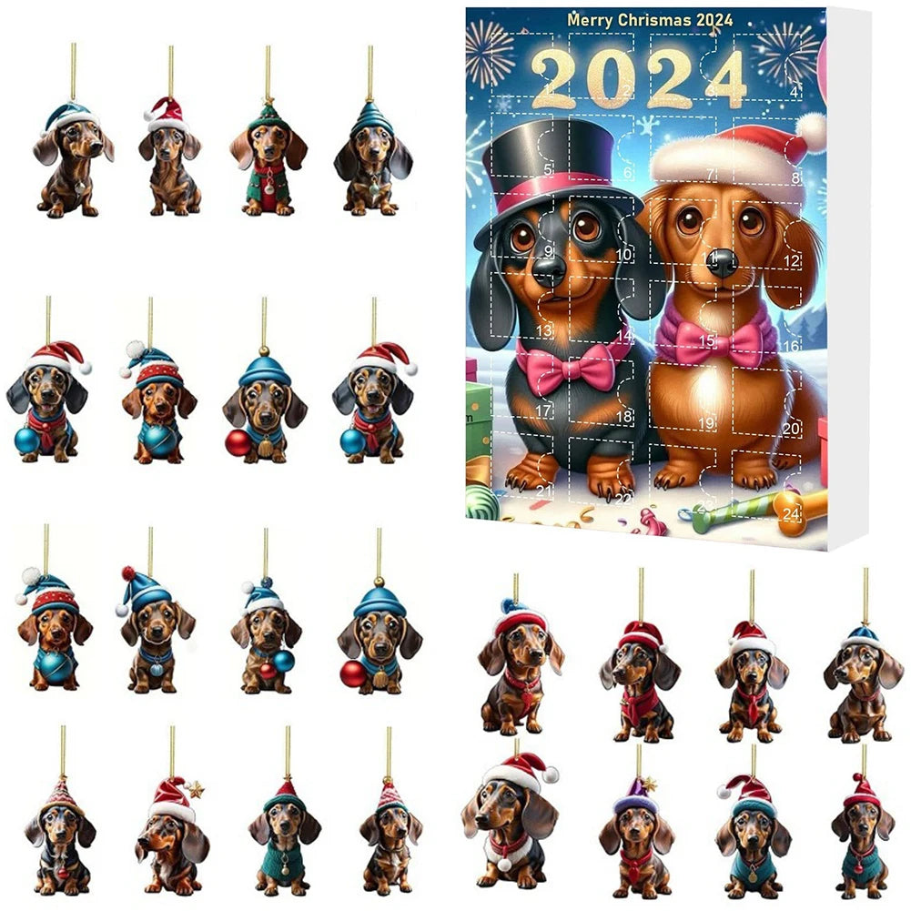 Calendrier de L’Avent 2024 Teckels avec Figurines en Acrylique Collection Édition Limitée by Mon Labubu